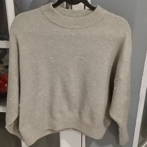 H&M sweater, M, Cream, beaded